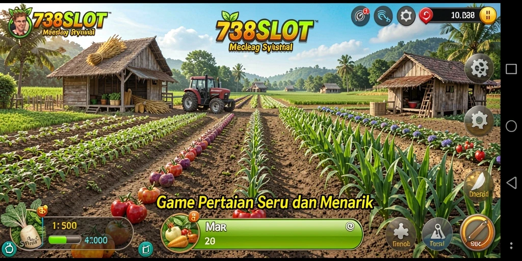 Tangkapan layar 738SLOT menampilkan lahan pertanian yang subur dan beragam tanaman.