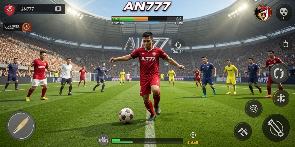 Tampilan gameplay AN777 yang seru dan penuh aksi sepak bola.