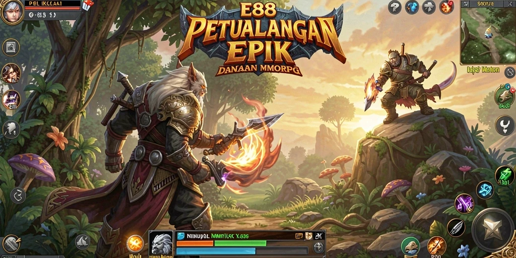 Screenshot E88 menampilkan aksi pertarungan seru dalam dunia MMORPG.