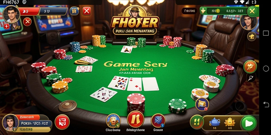 Tampilan gameplay seru dalam aplikasi FH6767 Poker.