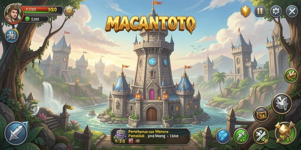 Tampilan gameplay Tower Defense di MACANTOTO yang menegangkan dan strategis.