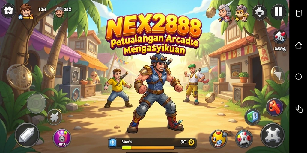 Screenshot utama NEX288 menunjukkan aksi gameplay yang seru di level yang menantang.