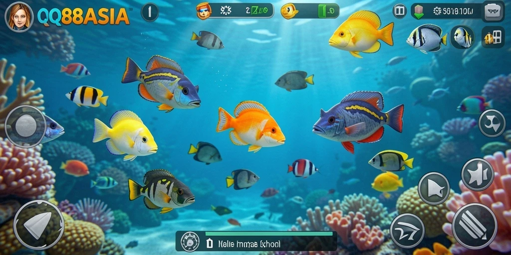 Screenshot gameplay menampilkan aksi menembak ikan yang seru.