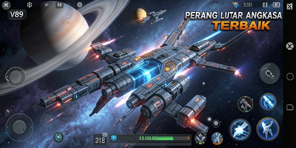 Screenshot gameplay V89 menunjukkan aksi tembak-menembak yang mendebarkan.