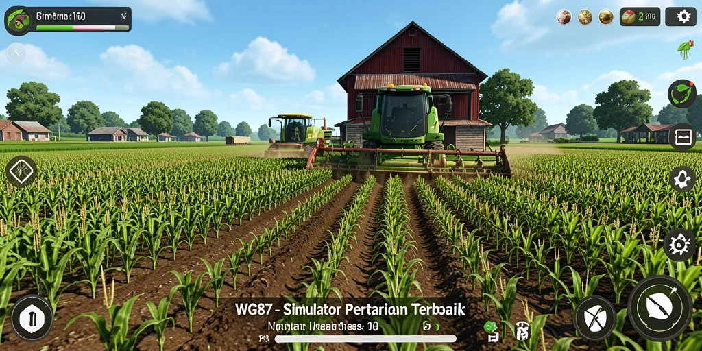 Tangkapan layar gameplay WG87 yang menunjukkan aktivitas bertani.